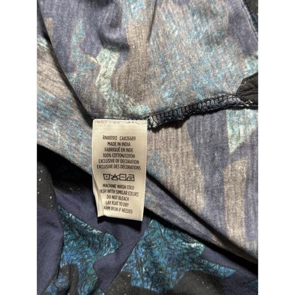 Robert Graham Shirt Mens 2XL Blue Dragon Floral Graphic Tee Camouflage Pattern - Picture 5 of 6